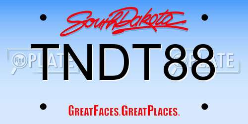 TNDT88 South Dakota License Plate