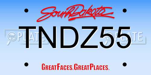 TNDZ55 South Dakota License Plate