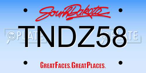 TNDZ58 South Dakota License Plate