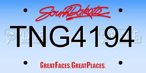 TNG4194 South Dakota License Plate