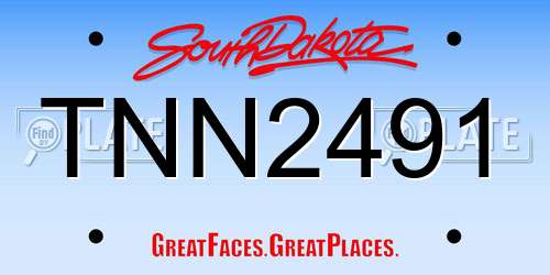TNN2491 South Dakota License Plate