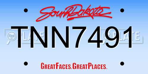 TNN7491 South Dakota License Plate