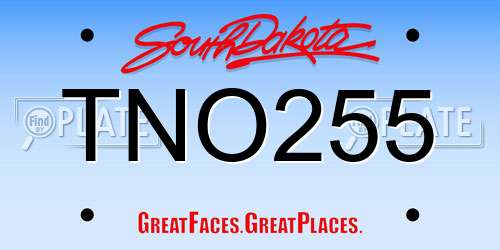 TNO255 South Dakota License Plate