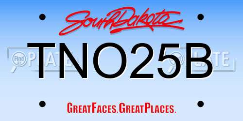 TNO25B South Dakota License Plate
