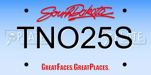 TNO25S South Dakota License Plate