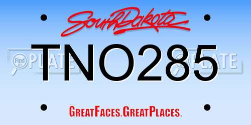TNO285 South Dakota License Plate