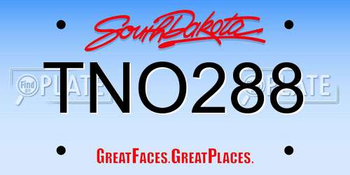 TNO288 South Dakota License Plate