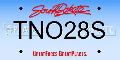 TNO28S South Dakota License Plate
