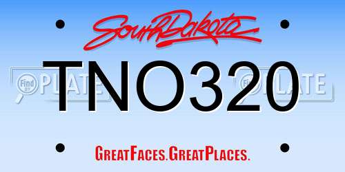 TNO320 South Dakota License Plate