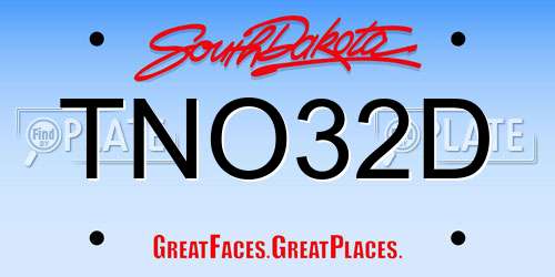 TNO32D South Dakota License Plate