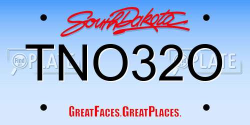 TNO32O South Dakota License Plate