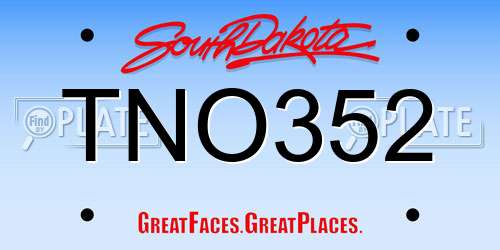 TNO352 South Dakota License Plate