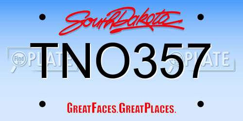 TNO357 South Dakota License Plate