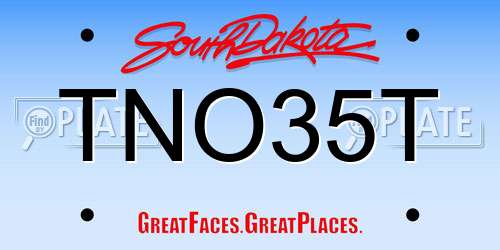 TNO35T South Dakota License Plate