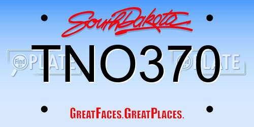 TNO370 South Dakota License Plate