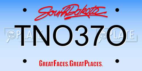 TNO37O South Dakota License Plate