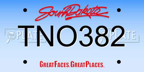 TNO382 South Dakota License Plate