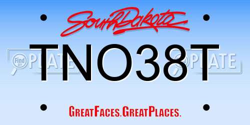 TNO38T South Dakota License Plate
