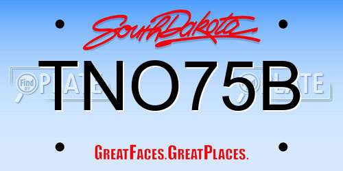 TNO75B South Dakota License Plate