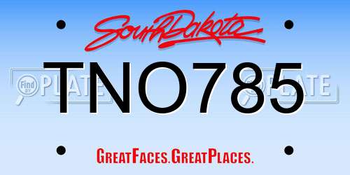 TNO785 South Dakota License Plate