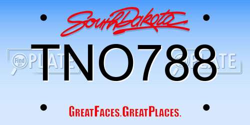 TNO788 South Dakota License Plate