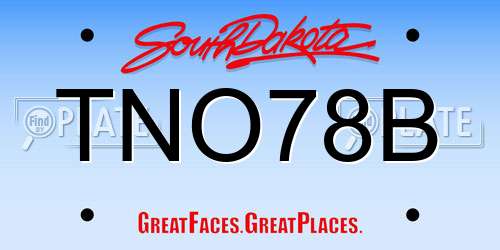 TNO78B South Dakota License Plate