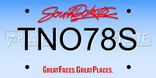TNO78S South Dakota License Plate