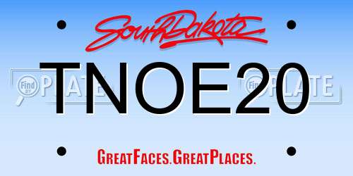 TNOE20 South Dakota License Plate