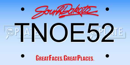 TNOE52 South Dakota License Plate