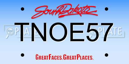 TNOE57 South Dakota License Plate