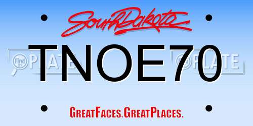 TNOE70 South Dakota License Plate