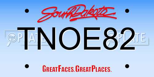 TNOE82 South Dakota License Plate