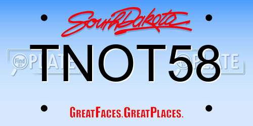 TNOT58 South Dakota License Plate