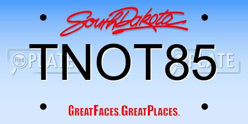 TNOT85 South Dakota License Plate
