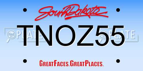 TNOZ55 South Dakota License Plate