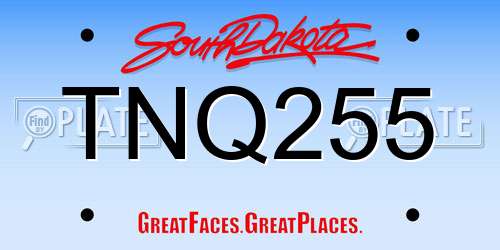 TNQ255 South Dakota License Plate
