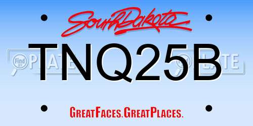 TNQ25B South Dakota License Plate