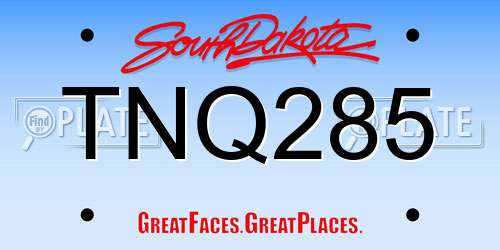 TNQ285 South Dakota License Plate
