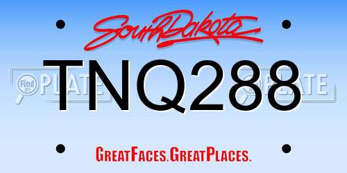 TNQ288 South Dakota License Plate