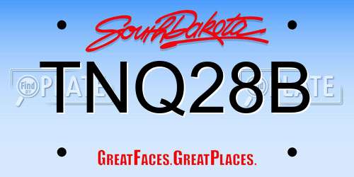 TNQ28B South Dakota License Plate