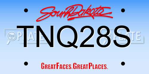 TNQ28S South Dakota License Plate