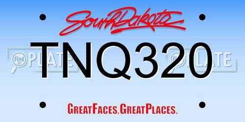 TNQ320 South Dakota License Plate