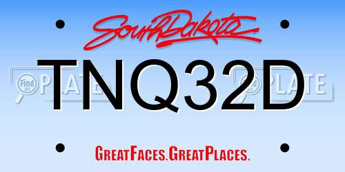 TNQ32D South Dakota License Plate