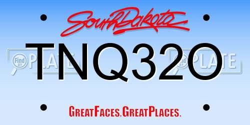 TNQ32O South Dakota License Plate