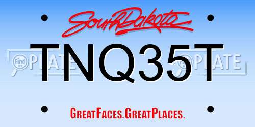 TNQ35T South Dakota License Plate