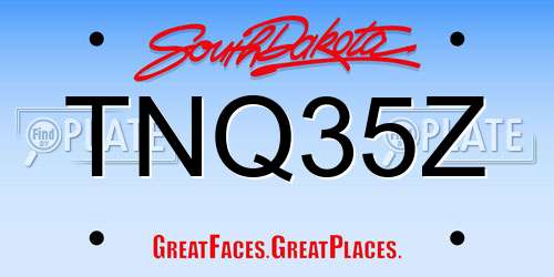 TNQ35Z South Dakota License Plate