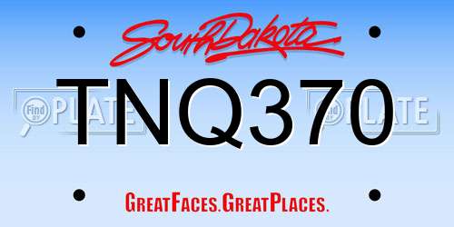 TNQ370 South Dakota License Plate