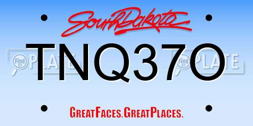 TNQ37O South Dakota License Plate