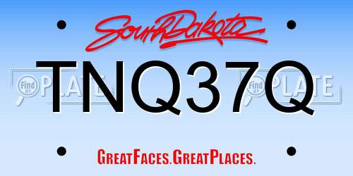 TNQ37Q South Dakota License Plate