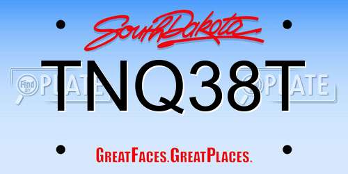 TNQ38T South Dakota License Plate